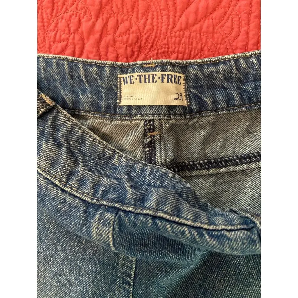 We The Free Moonlit Moto Slim Bootcut Colorblock jeans with button cuff - Picture 15 of 16